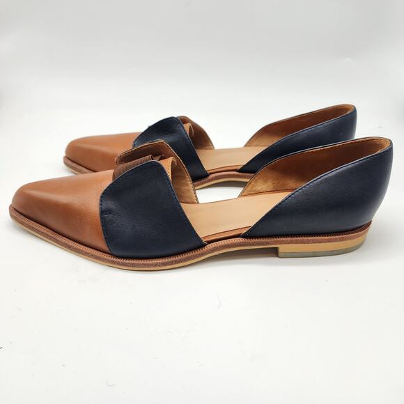 Fortress of Inca Paloma Point Toe Flats Navy Camel Leather EU 38 US 8 - Picture 5 of 8